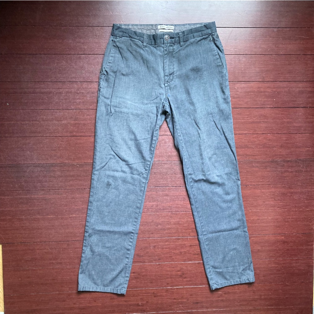 Billabong Pants Mens Size 31 Carter Stretch Straight Chino Gray